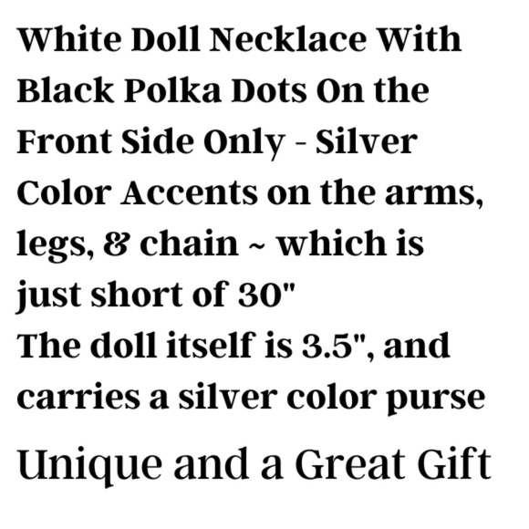 Doll Necklace - 3.5" Doll ~ 30" Silver Color Chain (Approximate Measurements) - Picture 3 of 4
